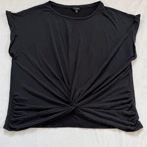 Lucky Brand Black Short Sleeve Twist Tee